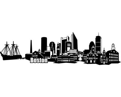 Boston Skyline Wandtattoo