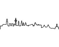 Wandtattoo Skyline Kontur deutscher und internatinaler Stdte Wandtattoo Modellnummer  schwarz