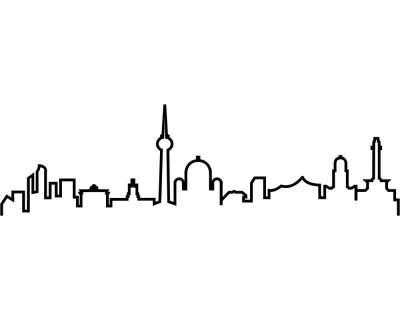 Berlin Skyline Aufkleber Silhouette - Ansicht 1