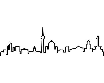 Berlin Skyline Wandtattoo Silhouette