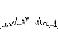 Wandtattoo Skyline Kontur deutscher und internatinaler Stdte Wandtattoo Modellnummer  schwarz