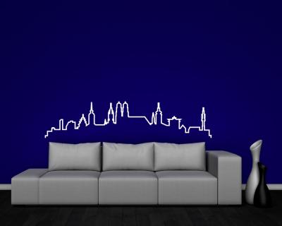 Mnchen Skyline Wandtattoo Silhouette - Ansicht 2