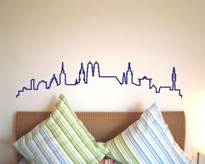 Mnchen Skyline Wandtattoo Silhouette Wandtattoo