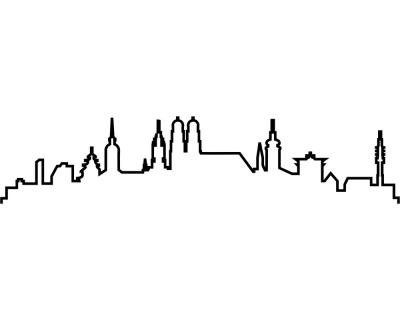 Mnchen Skyline Wandtattoo Silhouette