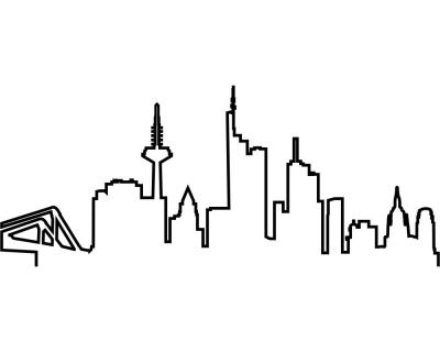 Frankfurt Skyline Wandtattoo Silhouette - Ansicht 1