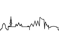 Wandtattoo Skyline Kontur deutscher und internatinaler Stdte Wandtattoo Modellnummer  schwarz