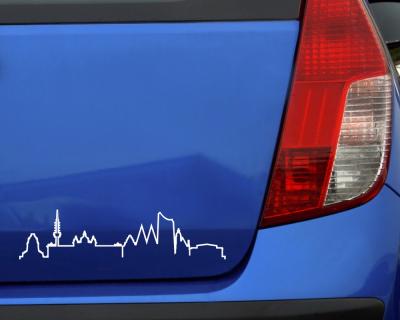 Leipzig Skyline Aufkleber Silhouette