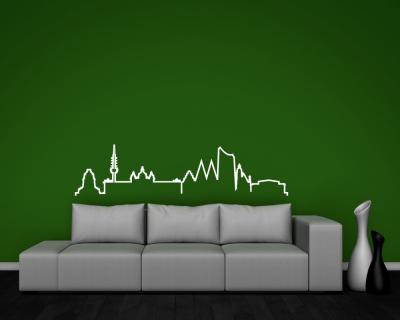 Leipzig Skyline Wandtattoo Silhouette - Ansicht 3