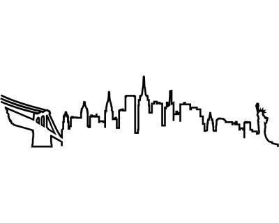 New York Skyline Aufkleber Silhouette - Ansicht 1