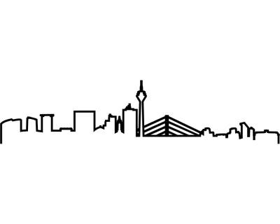 Dsseldorf Skyline Wandtattoo Silhouette