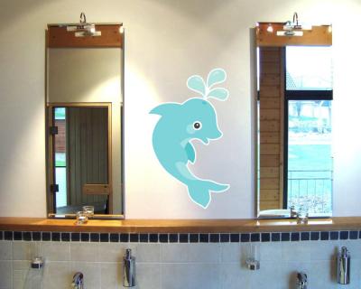 Buntes Wandtattoo  Ser Delfin 