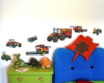 Groes 13-teiliges Trecker und Mhdrescher Set Wandtattoo - Ansicht 2