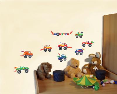 17-teiliges Monstertruck Wandtattoo Set - Ansicht 2