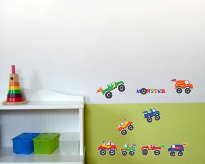 17-teiliges Monstertruck Wandtattoo Set - Ansicht 3