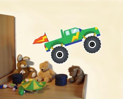 Buntes Wandtattoo  Pickup Monstertruck 