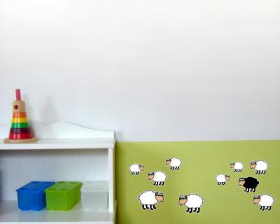 10-teiliges Süße Schafe Wandtattoo Set Wandtattoo