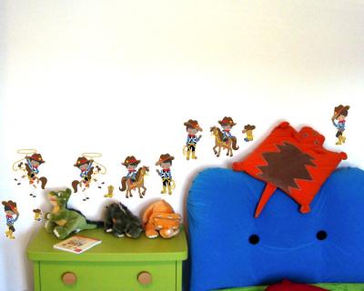 11-teiliges Cowboy Set Wandtattoo - Ansicht 2