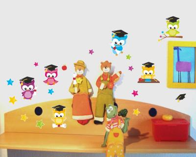 20-teiliges Schul-Eulen Set Wandtattoo - Ansicht 2