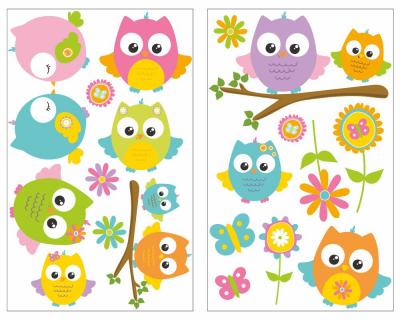 16-teiliges Baby Eulen Set Wandtattoo