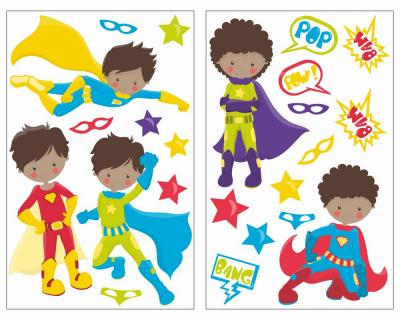 23-teiliges Superhelden Set Wandtattoo