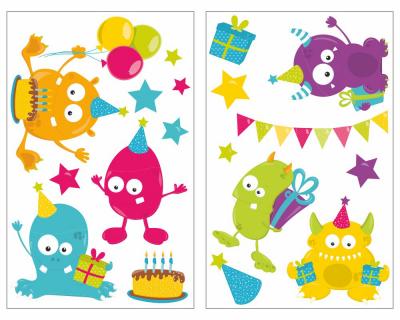 18-teiliges Monster Geburtstag Set Wandtattoo