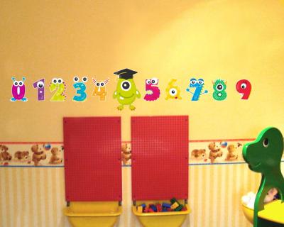 11-teiliges Zahlen Monster Set Wandtattoo - Ansicht 2