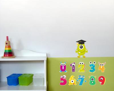 11-teiliges Zahlen Monster Set Wandtattoo - Ansicht 3