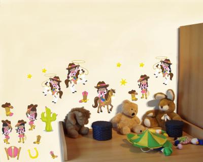 21-teiliges Cowgirls Set Wandtattoo - Ansicht 2