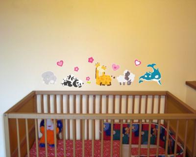 11-teiliges Kuschelnde Tiere Set Wandtattoo - Ansicht 2
