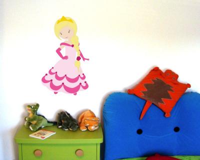 Buntes Wandtattoo  Süße Prinzessin 