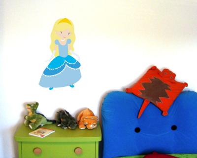 Buntes Wandtattoo  Zauberhafte Prinzessin 