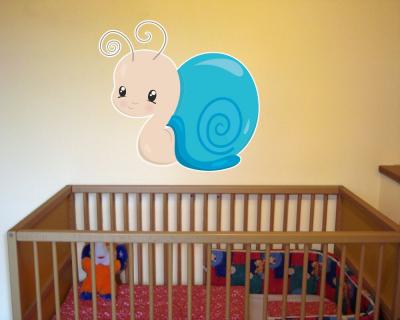 Buntes Wandtattoo  Kleine Schnecke 