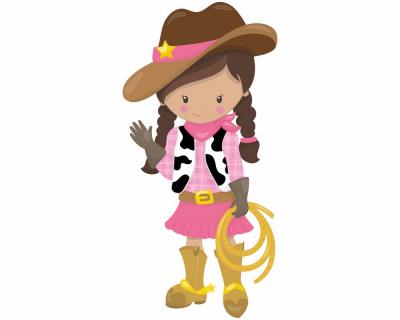 Buntes Wandtattoo "Cowgirl"