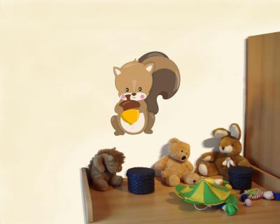 Buntes Wandtattoo  Ses Eichhrnchen 