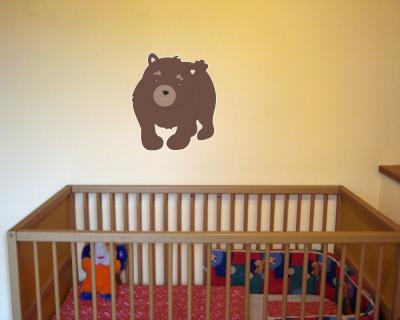 Buntes Wandtattoo  Braunbr 