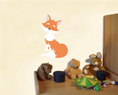 Buntes Wandtattoo  Fuchs 