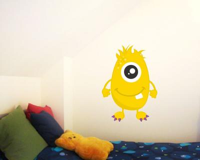 Buntes Wandtattoo  Gelbes Monster 
