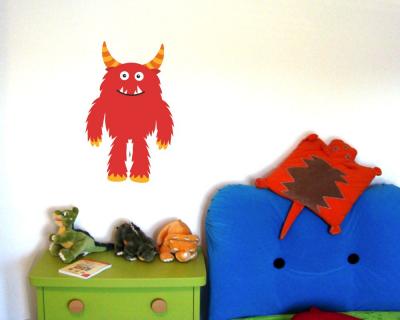 Buntes Wandtattoo  Rotes Monster 