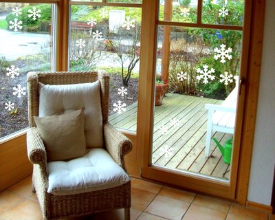22-teiliges Schneeflocken Wandtattoo Set Wei - Ansicht 4