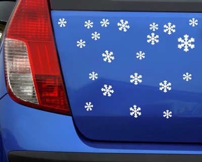 22-teiliges Schneeflocken Wandtattoo Set Wei - Ansicht 6