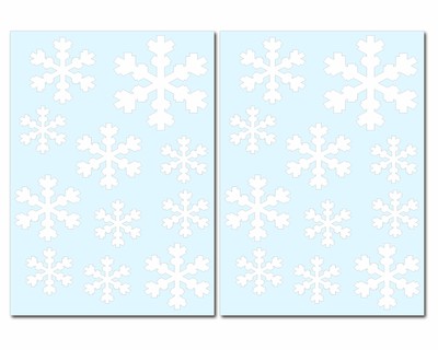 22-teiliges Schneeflocken Wandtattoo Set Wei - Ansicht 1
