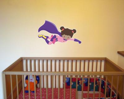 Buntes Wandtattoo  Superheldin Kara 