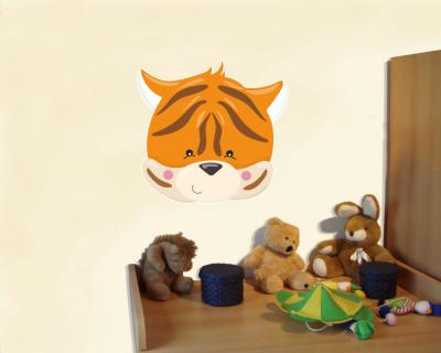 Buntes Wandtattoo  Tiergesicht Tiger 