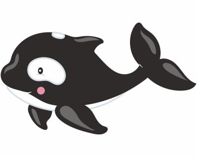 Buntes Wandtattoo "Ser Orca"