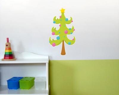 Buntes Wandtattoo  Weihnachtsbaum 