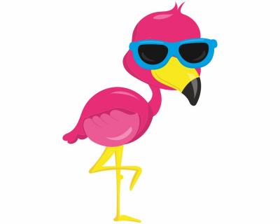 Buntes Wandtattoo "Flamingo"