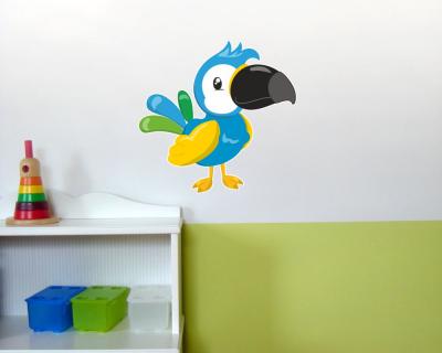 Buntes Wandtattoo  Tropischer Vogel 