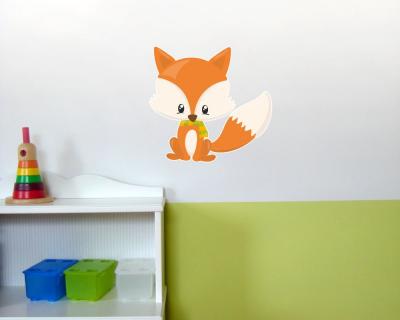 Buntes Wandtattoo  Baby Fuchs 