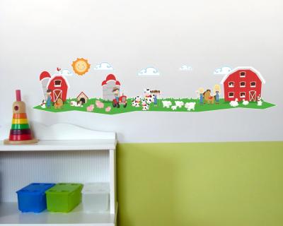 Buntes Wandtattoo  Bauernhof 