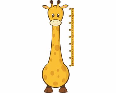 Buntes Wandtattoo "Messlatte Giraffe"